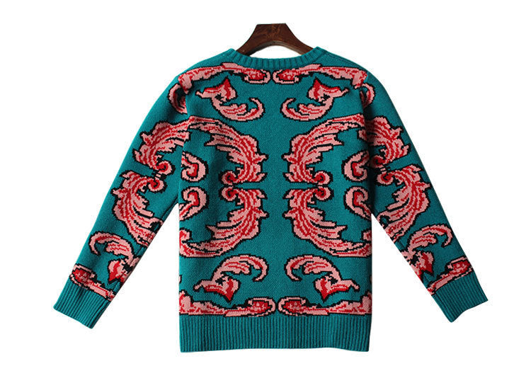 🧶 Vintage UFO Jacquard Sweater – Stay Warm, Stay Weird