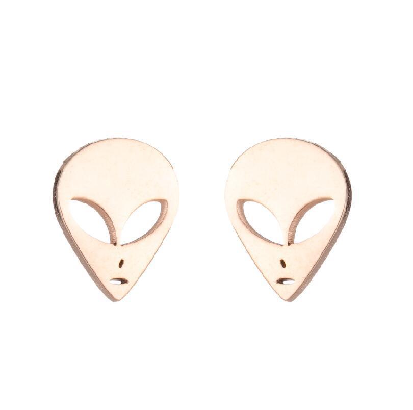 Fashion Stainless Steel Alien Earrings – Cosmic Chic for Every Day