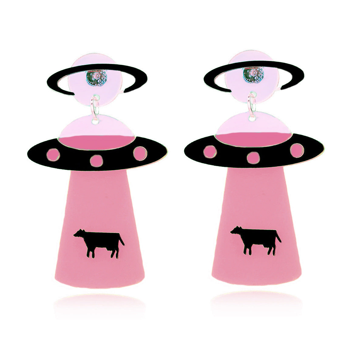 🛸 UFO Alien Drop Earrings – Playful Signals from the Stars