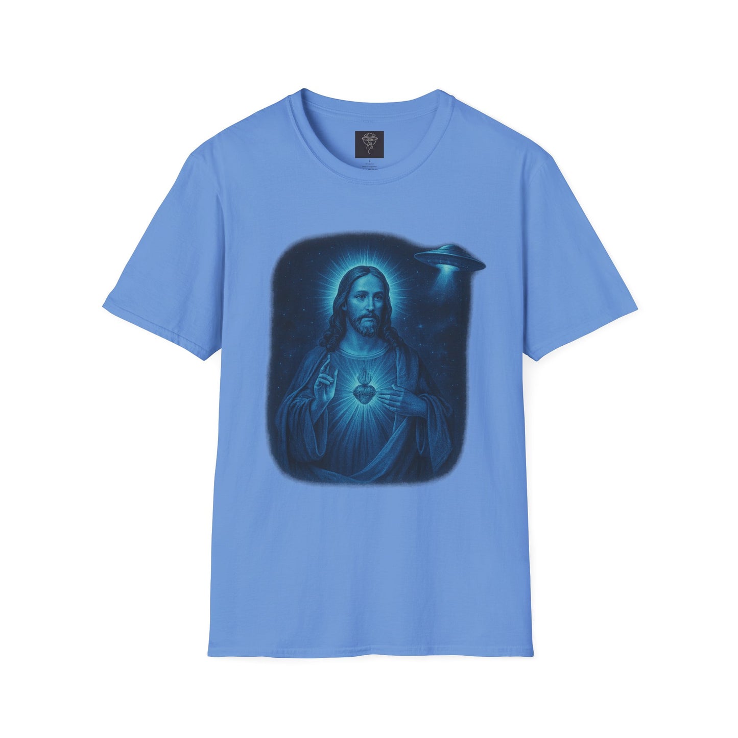 Sacred Glow Unisex T-Shirt, Spiritual Tee, Jesus Graphic Shirt, Inspirational Apparel, Christian Gift, Casual Wear, UFO