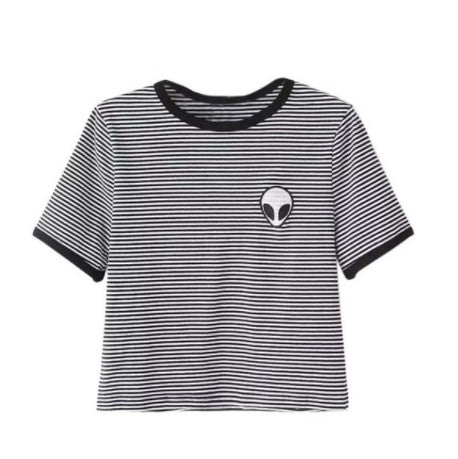 Classic Alien Head Crop Tee – Manches Courtes