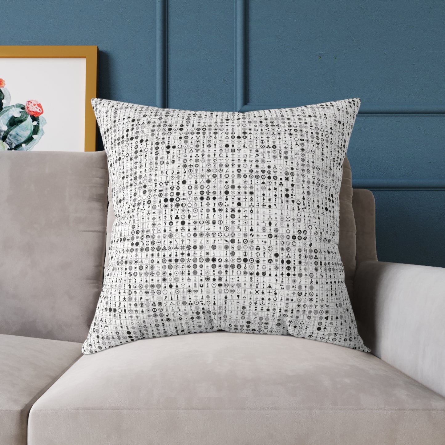 Crop Circles Square Poly Canvas Pillow - Modern Minimalist Home Decor, Cushion for Living Room, Cozy Throw Pillows, Gift for Housewarming