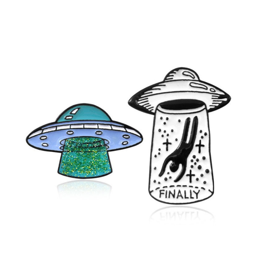 👽 UFO Cartoon Brooch – A Tiny Signal with Big Energy