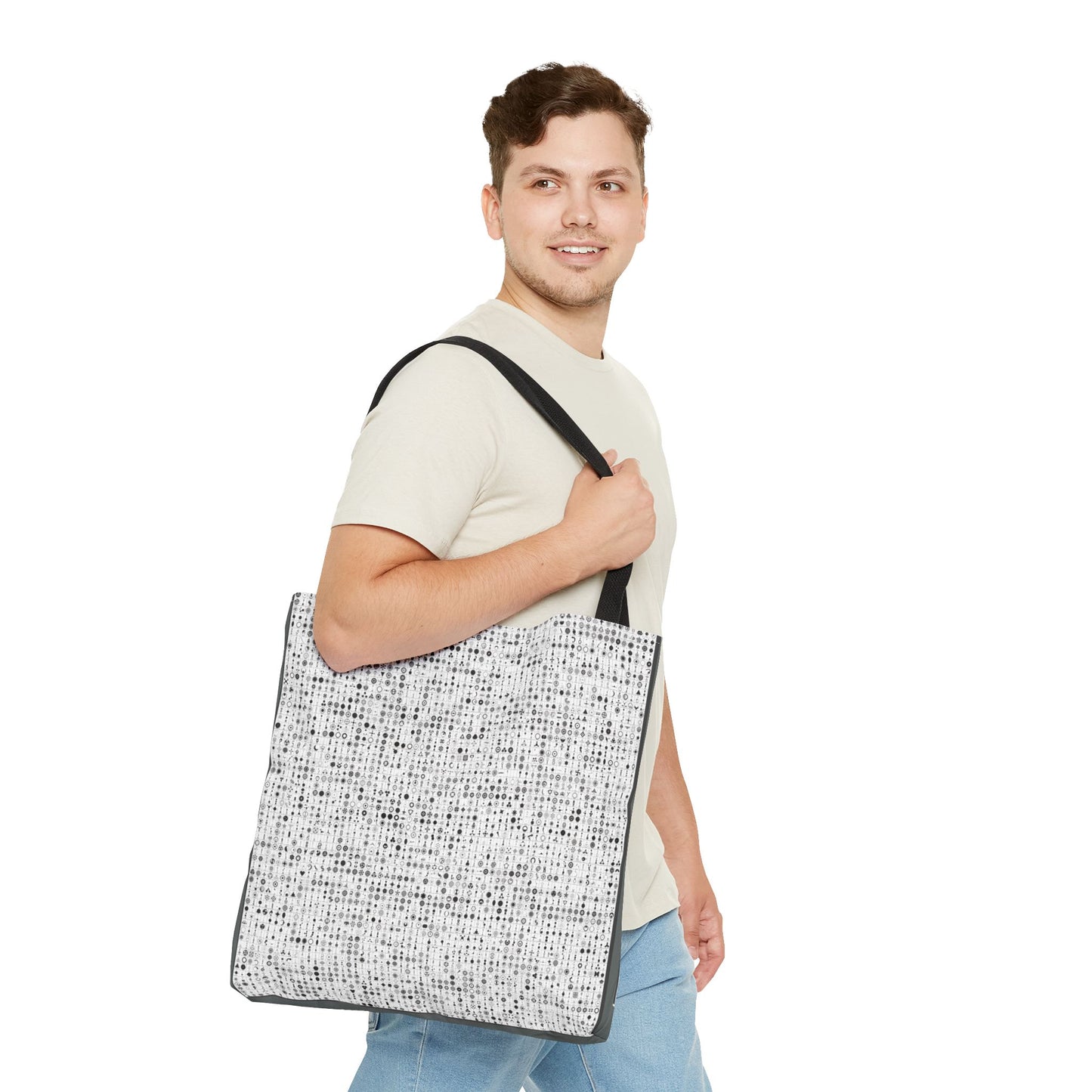 Crop Circles Chic Patterned Tote Bag, Stylish Reusable Shopping Bag, Trendy Canvas Tote, Eco-Friendly Carry-All, Perfect Gift for Any Occasion