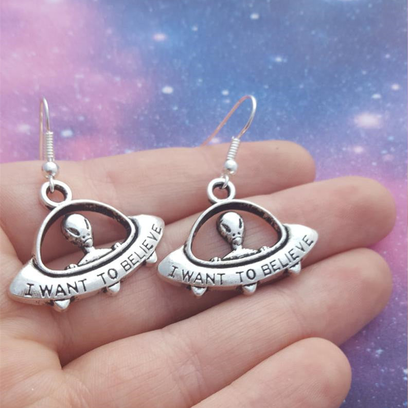 ET Believe 🛸 E.T. Bungee UFO Earrings – Express Your Frequency