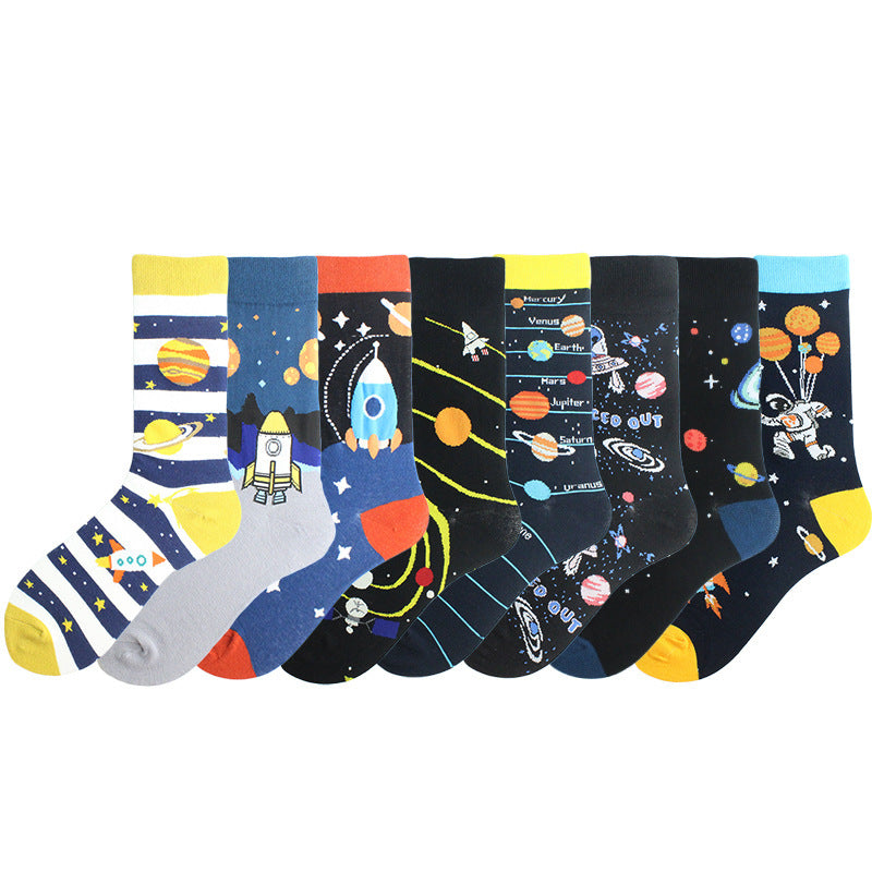 🧦 Alien Planet Cotton Socks – Step Into the Mystery
