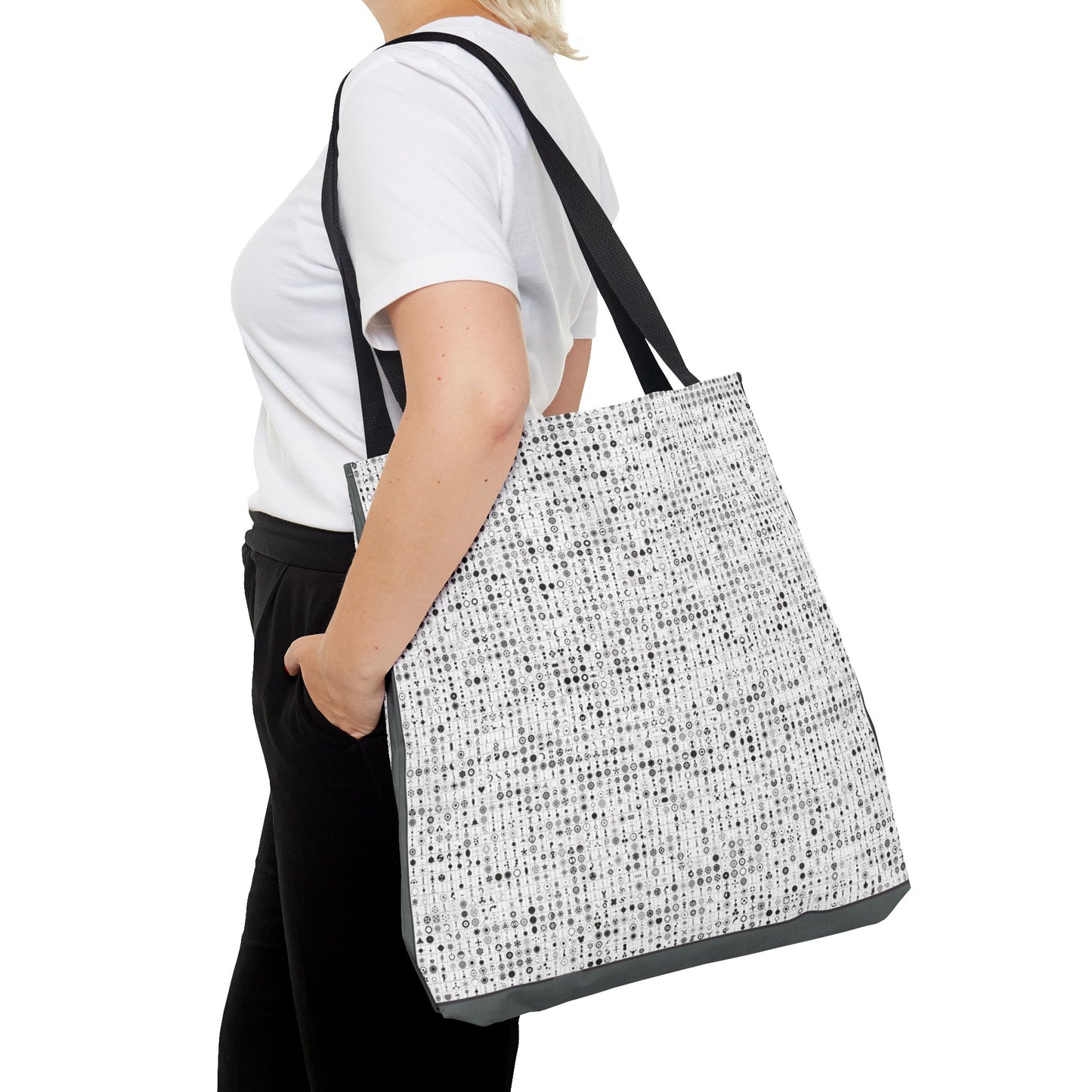 Crop Circles Chic Patterned Tote Bag, Stylish Reusable Shopping Bag, Trendy Canvas Tote, Eco-Friendly Carry-All, Perfect Gift for Any Occasion