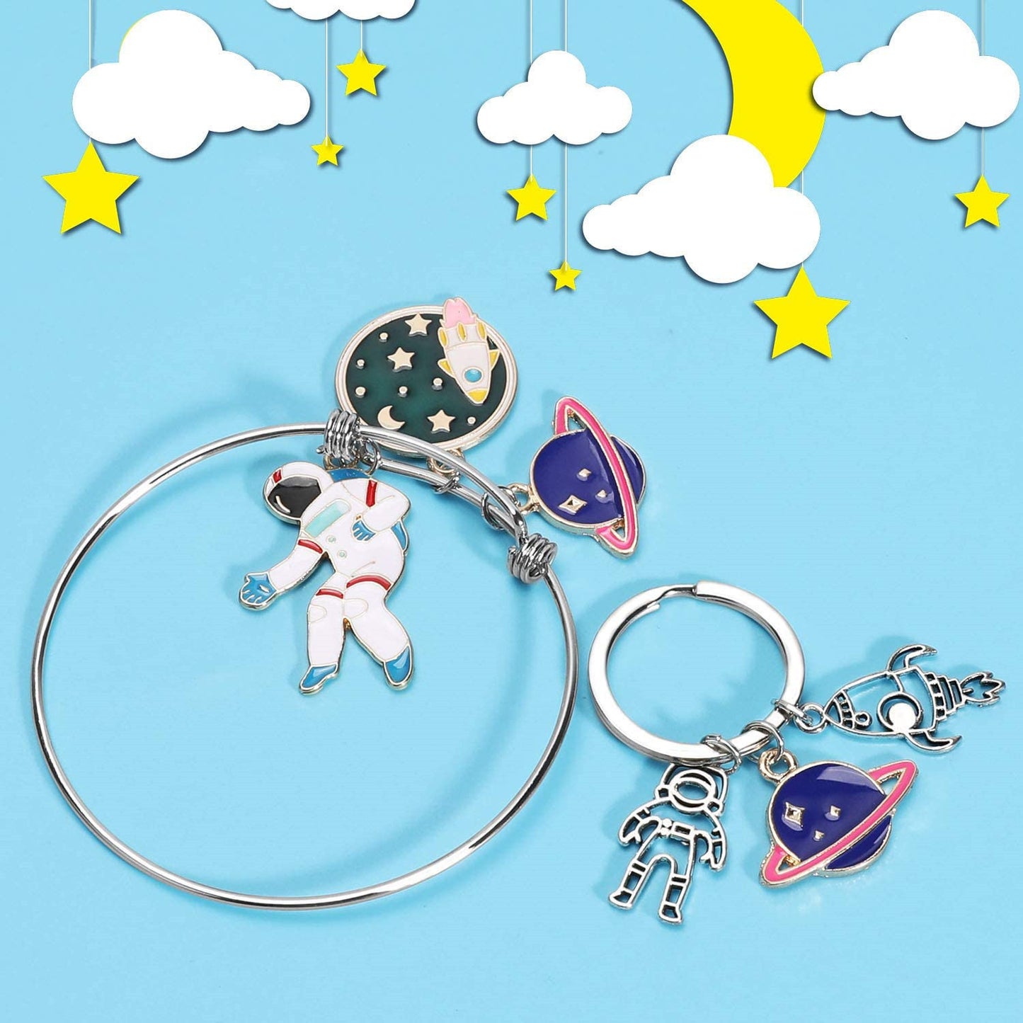 🚀 Alien Rocket Stainless Steel Bracelet or Key Chain – Grounded Style, Galactic Intent