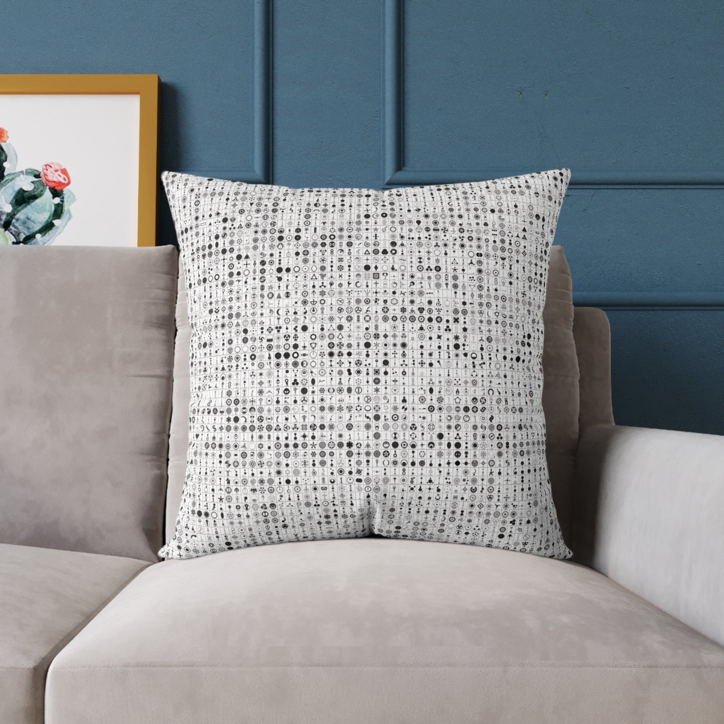 Crop Circles Square Poly Canvas Pillow - Modern Minimalist Home Decor, Cushion for Living Room, Cozy Throw Pillows, Gift for Housewarming