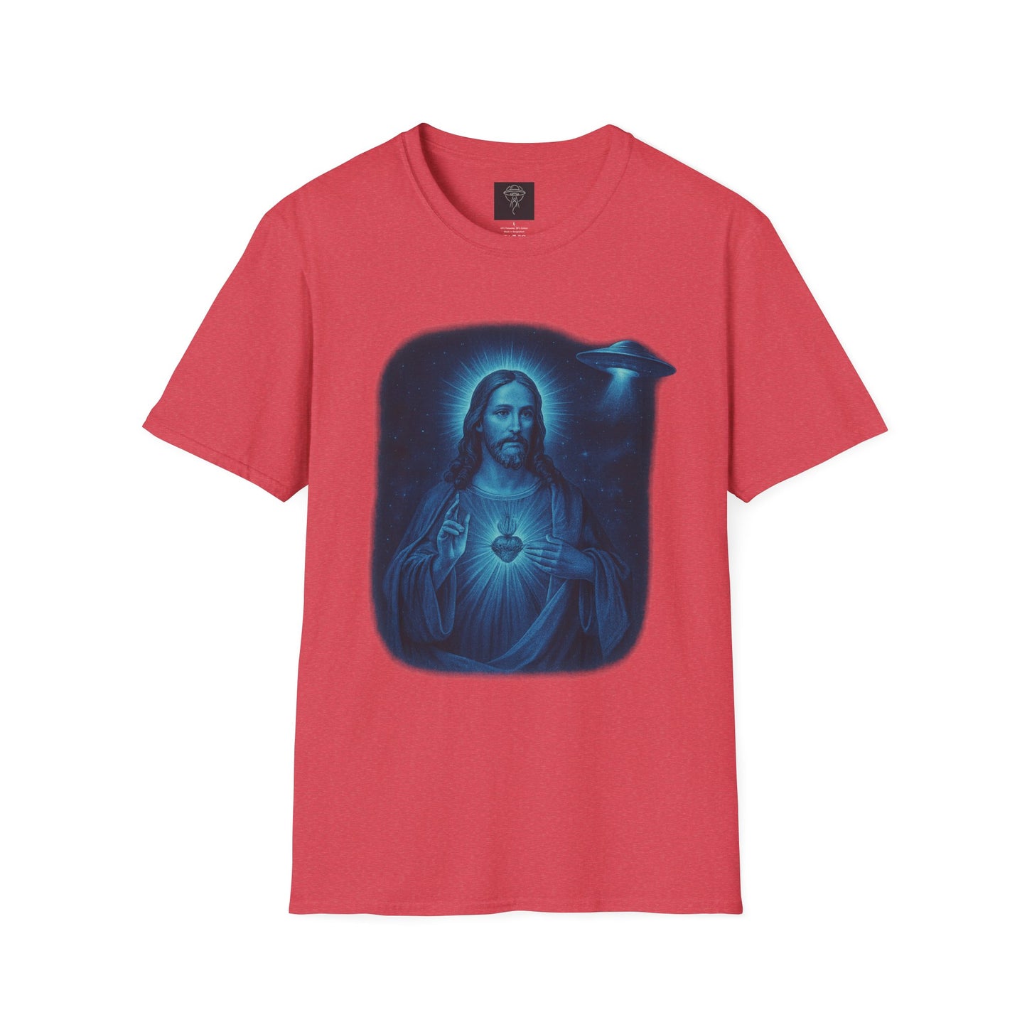 Sacred Glow Unisex T-Shirt, Spiritual Tee, Jesus Graphic Shirt, Inspirational Apparel, Christian Gift, Casual Wear, UFO