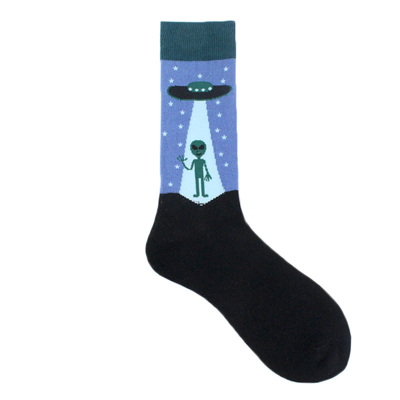 🧦 Alien Planet Cotton Socks – Step Into the Mystery