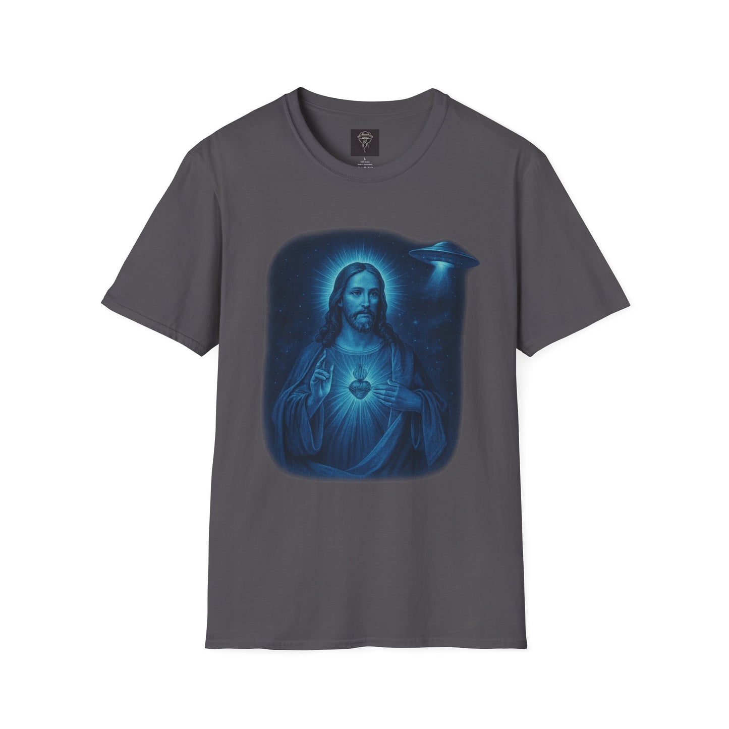 Sacred Glow Unisex T-Shirt, Spiritual Tee, Jesus Graphic Shirt, Inspirational Apparel, Christian Gift, Casual Wear, UFO