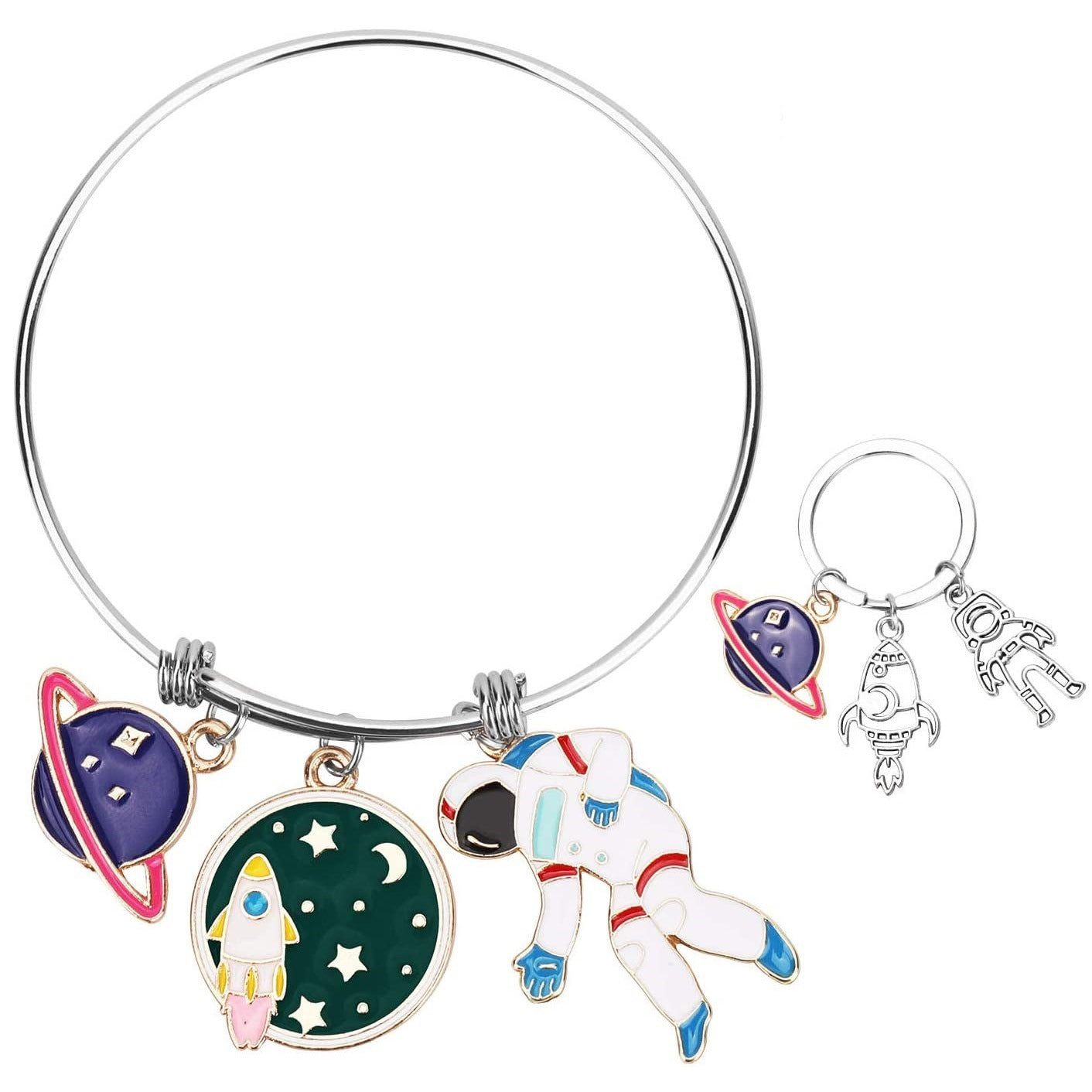 🚀 Alien Rocket Stainless Steel Bracelet or Key Chain – Grounded Style, Galactic Intent