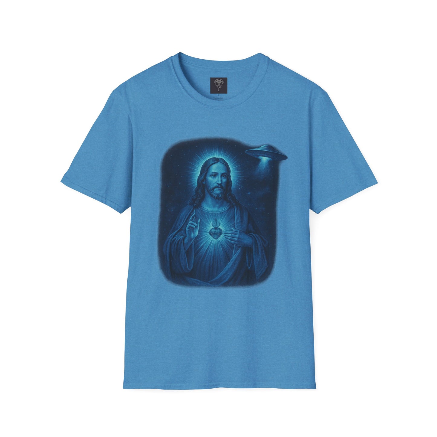 Sacred Glow Unisex T-Shirt, Spiritual Tee, Jesus Graphic Shirt, Inspirational Apparel, Christian Gift, Casual Wear, UFO