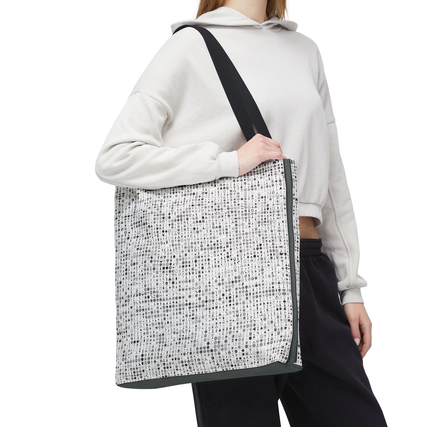 Crop Circles Chic Patterned Tote Bag, Stylish Reusable Shopping Bag, Trendy Canvas Tote, Eco-Friendly Carry-All, Perfect Gift for Any Occasion