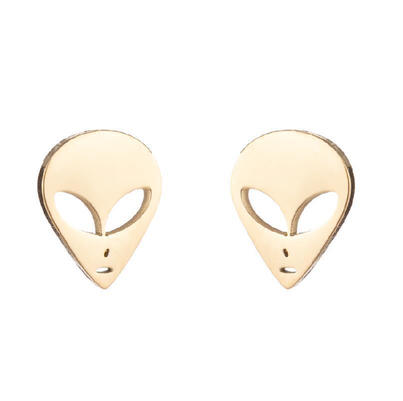 Fashion Stainless Steel Alien Earrings – Cosmic Chic for Every Day