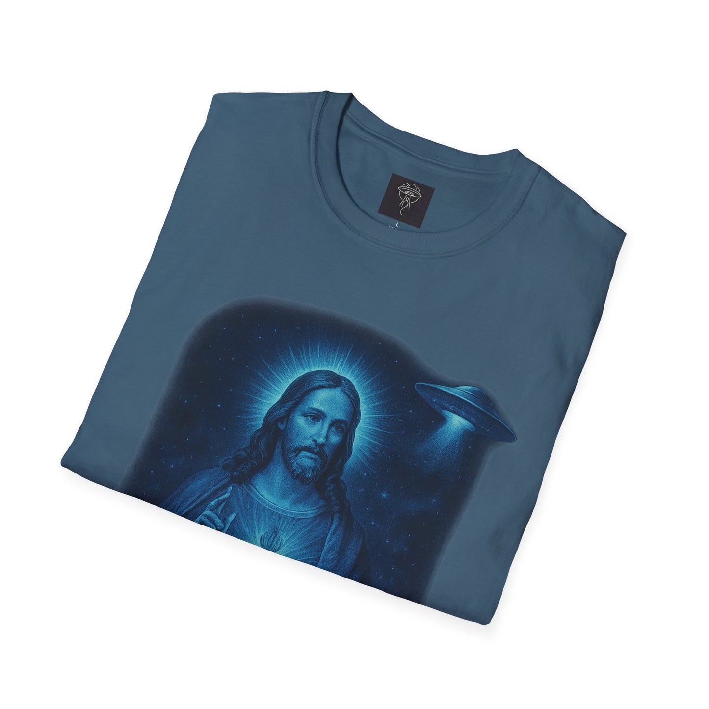 Sacred Glow Unisex T-Shirt, Spiritual Tee, Jesus Graphic Shirt, Inspirational Apparel, Christian Gift, Casual Wear, UFO
