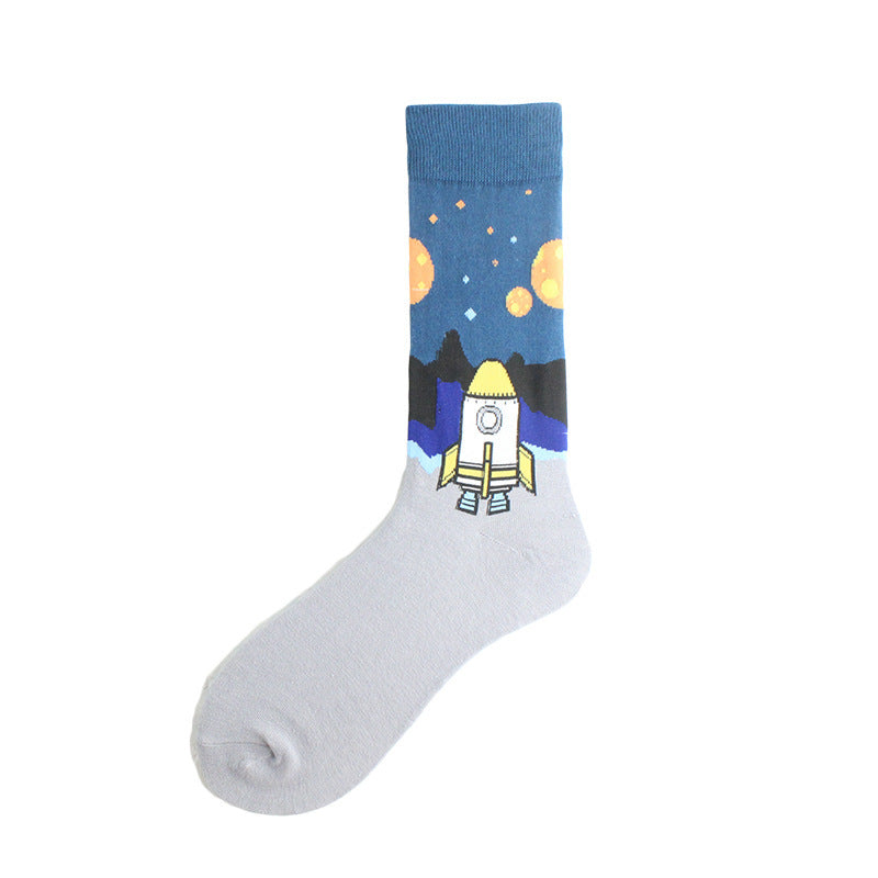 🧦 Alien Planet Cotton Socks – Step Into the Mystery