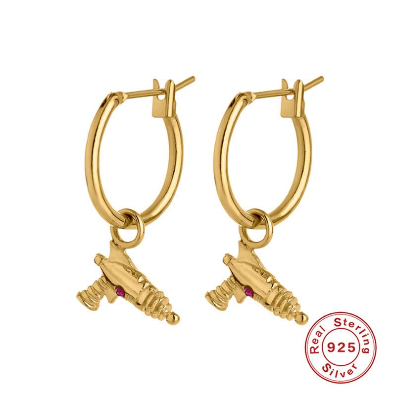🌠 Celestial Gold Drop Earrings – Planets, Ships & Something Beyond