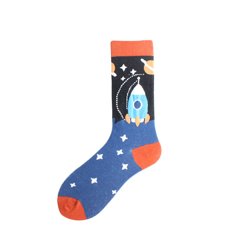 🧦 Alien Planet Cotton Socks – Step Into the Mystery