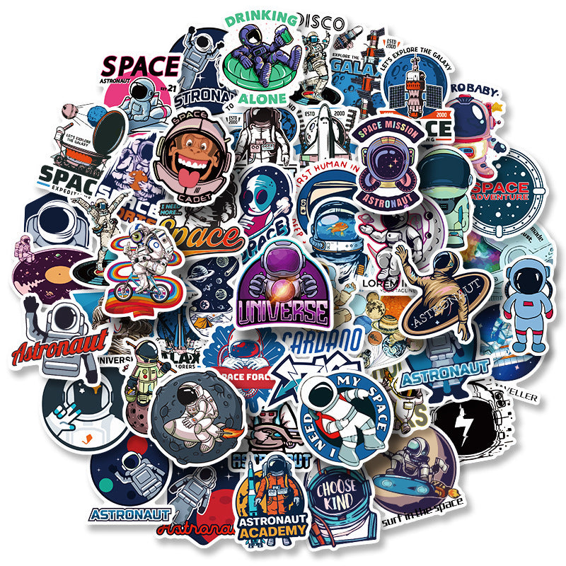 🌍 50-Piece Space & Planet Astronaut Sticker Set – The Universe, in Symbols