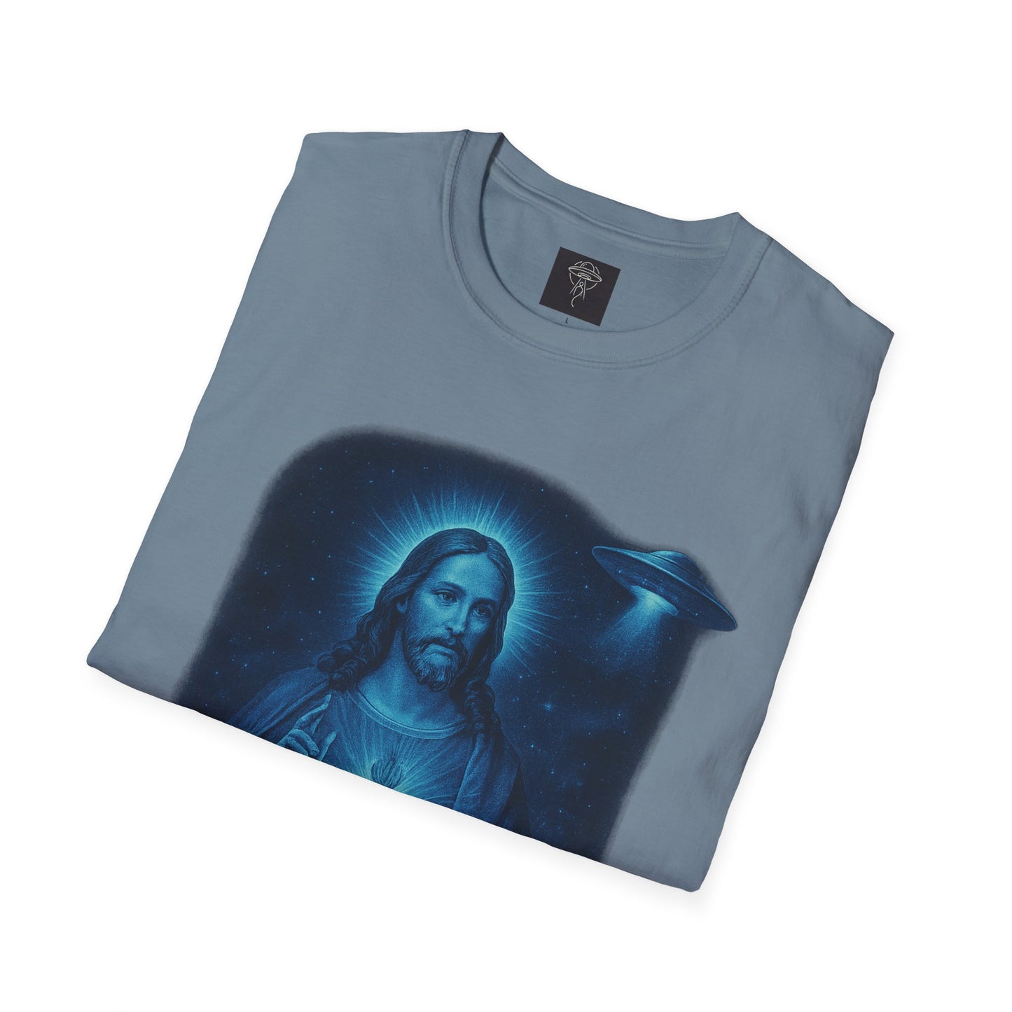 Sacred Glow Unisex T-Shirt, Spiritual Tee, Jesus Graphic Shirt, Inspirational Apparel, Christian Gift, Casual Wear, UFO