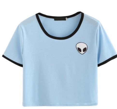 Classic Alien Head Crop Tee – Manches Courtes