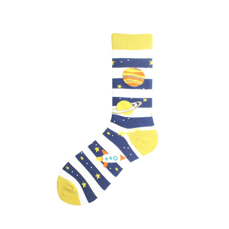 🧦 Alien Planet Cotton Socks – Step Into the Mystery