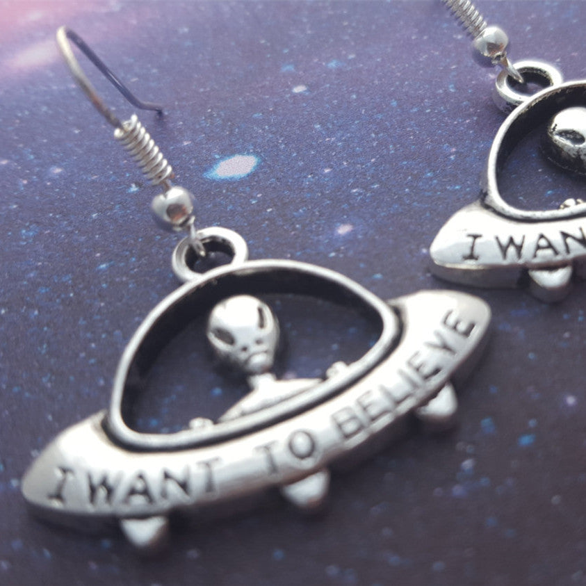 ET Believe 🛸 E.T. Bungee UFO Earrings – Express Your Frequency