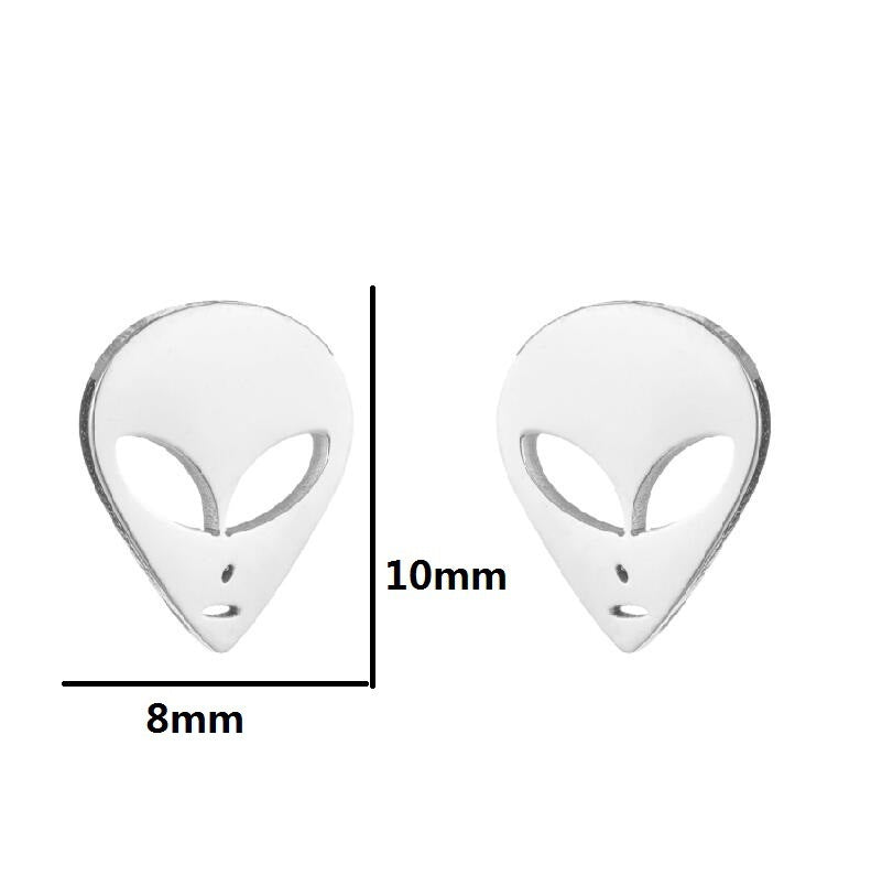 Fashion Stainless Steel Alien Earrings – Cosmic Chic for Every Day