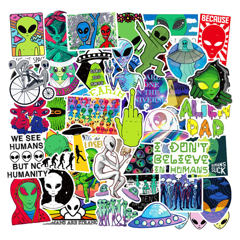 👽 50-Piece Alien Sticker Pack – Symbols of a Greater Connection