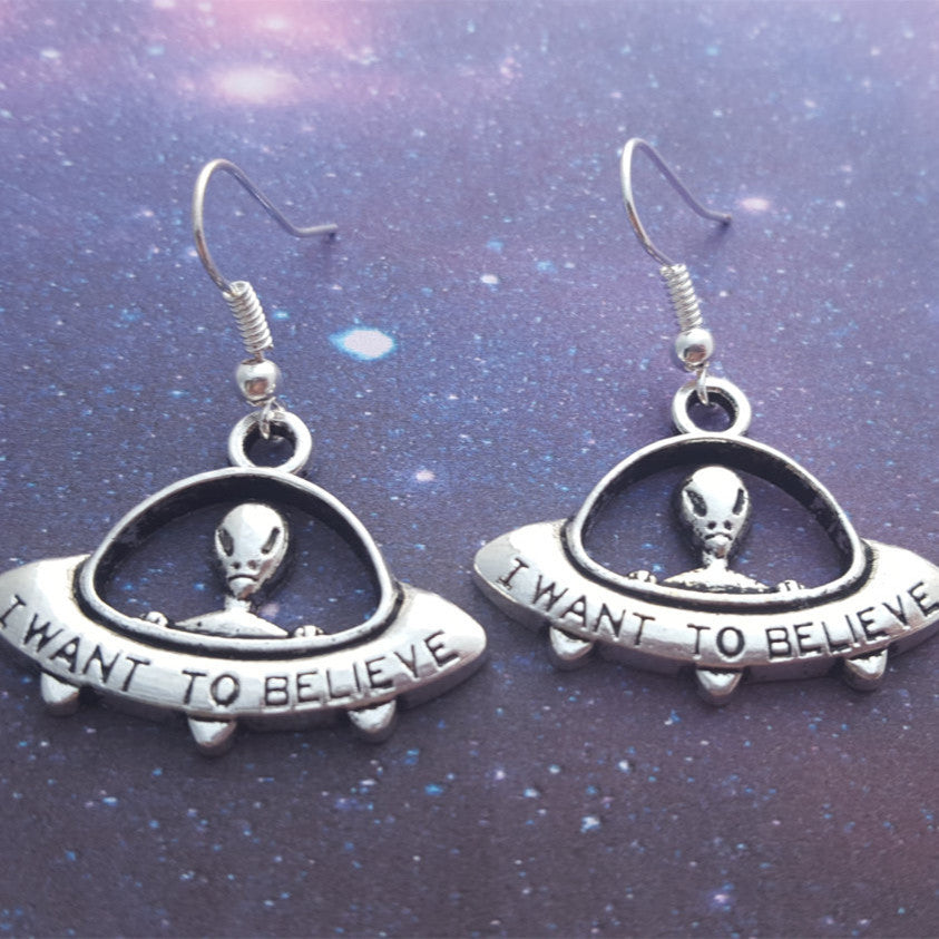 ET Believe 🛸 E.T. Bungee UFO Earrings – Express Your Frequency