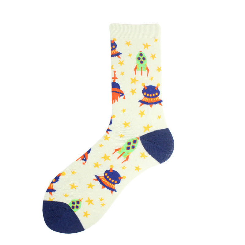 🧦 Alien Planet Cotton Socks – Step Into the Mystery
