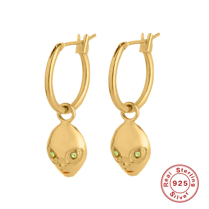 🌠 Celestial Gold Drop Earrings – Planets, Ships & Something Beyond