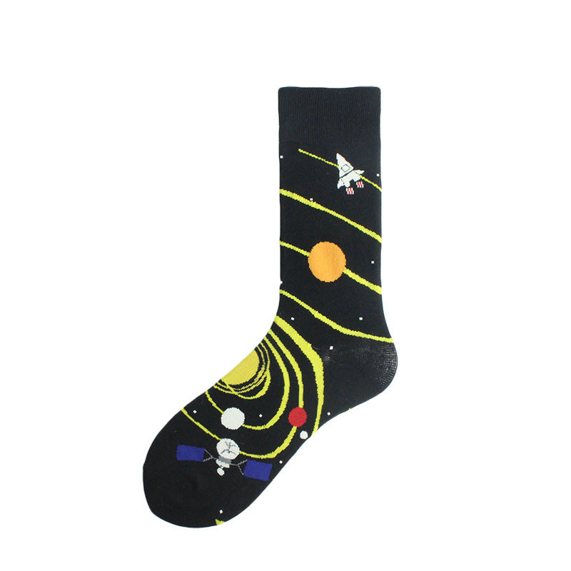 🧦 Alien Planet Cotton Socks – Step Into the Mystery