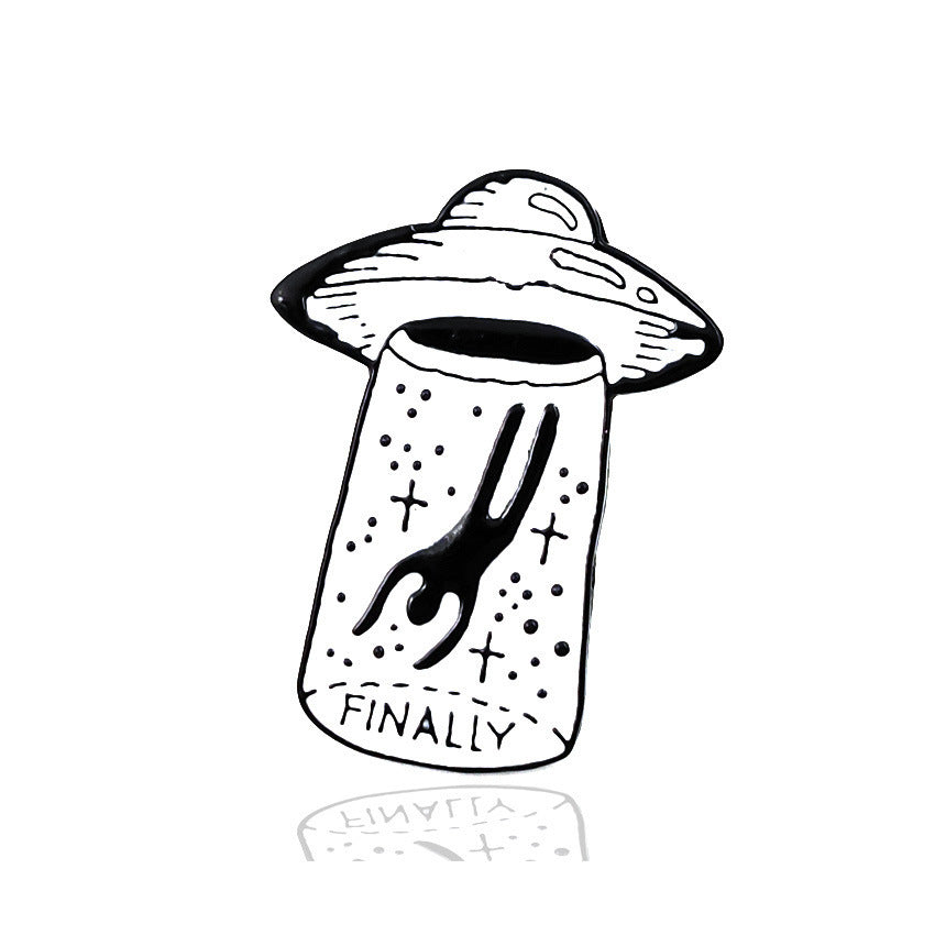 👽 UFO Cartoon Brooch – A Tiny Signal with Big Energy