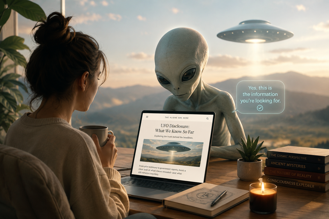 UFO disclosure infographic timeline showing major UAP events from Roswell to modern Pentagon disclosures