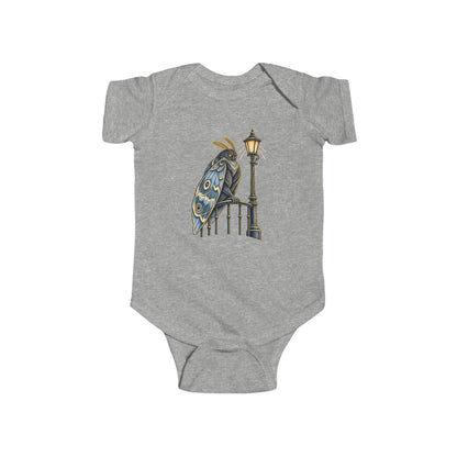 Vintage Owl on Lamppost Baby Bodysuit — Cute Nighttime Nursery Onesie