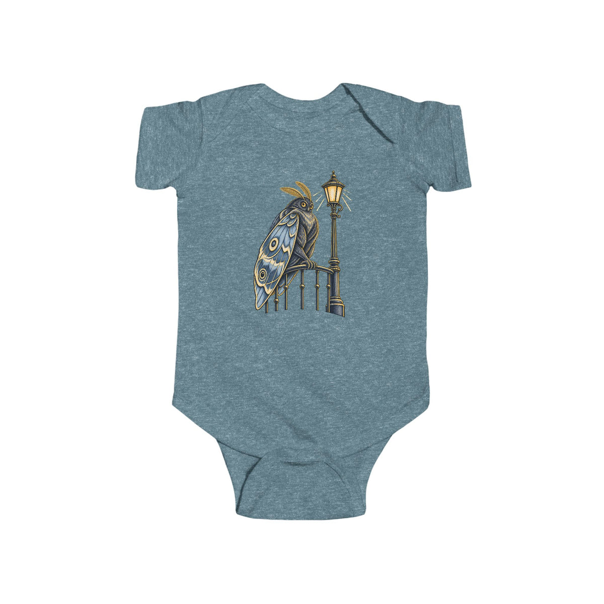 Vintage Owl on Lamppost Baby Bodysuit — Cute Nighttime Nursery Onesie