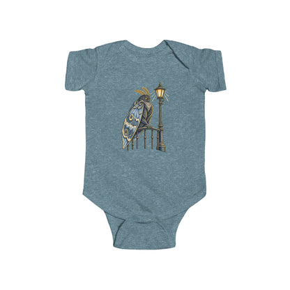Vintage Owl on Lamppost Baby Bodysuit — Cute Nighttime Nursery Onesie