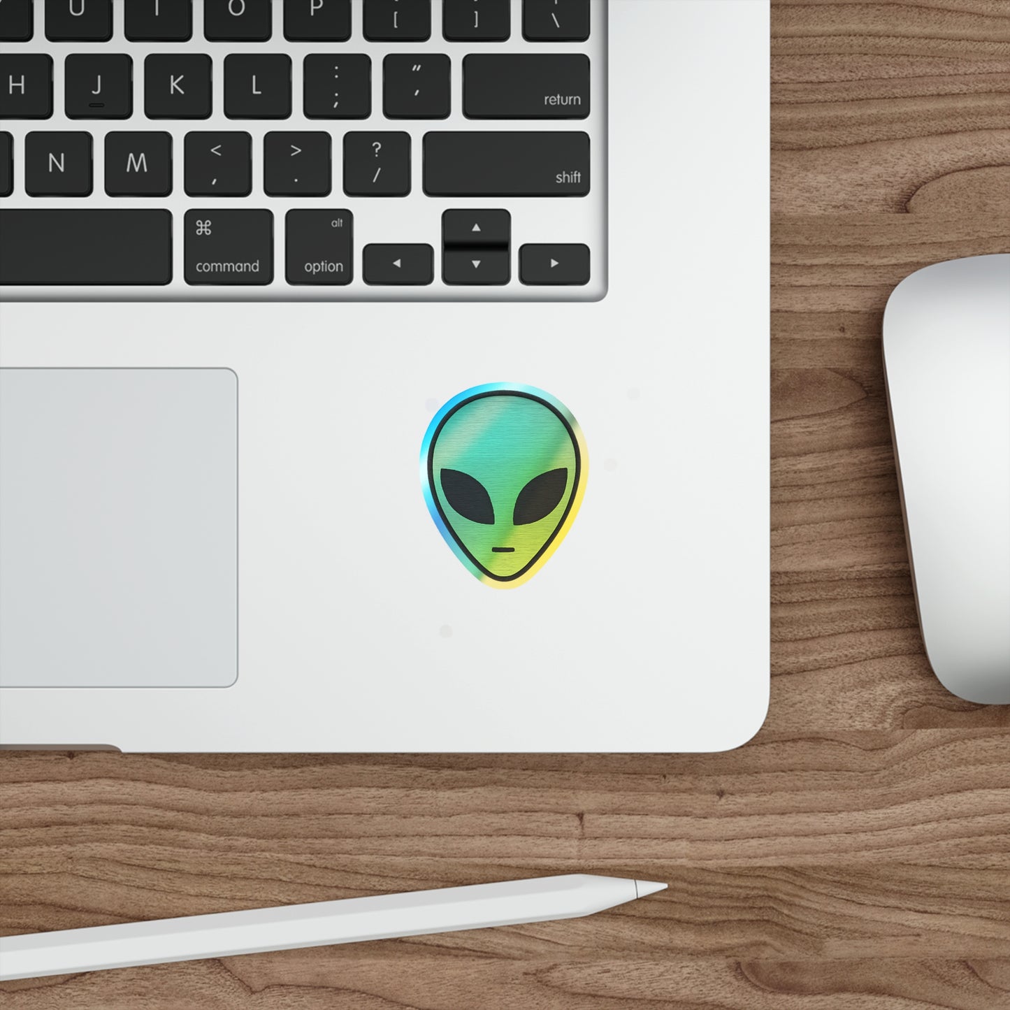Holographic Alien Head Sticker