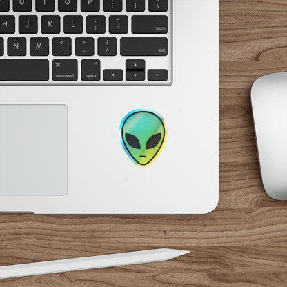 Holographic Alien Head Sticker