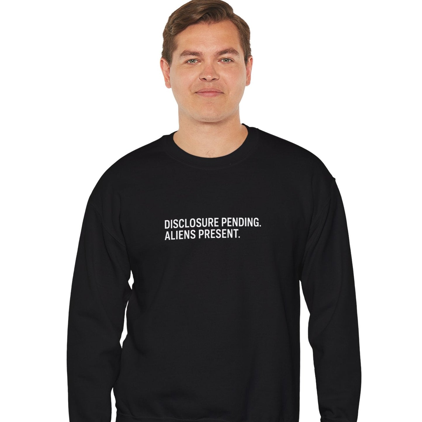 Disclosure: Pending. Aliens: Present. Embroidered Crewneck Sweatshirt