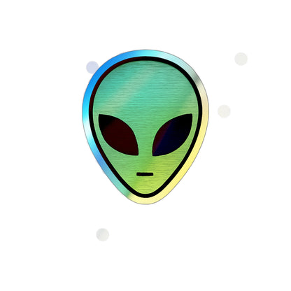 Holographic Alien Head Sticker from The Aliens Are Here