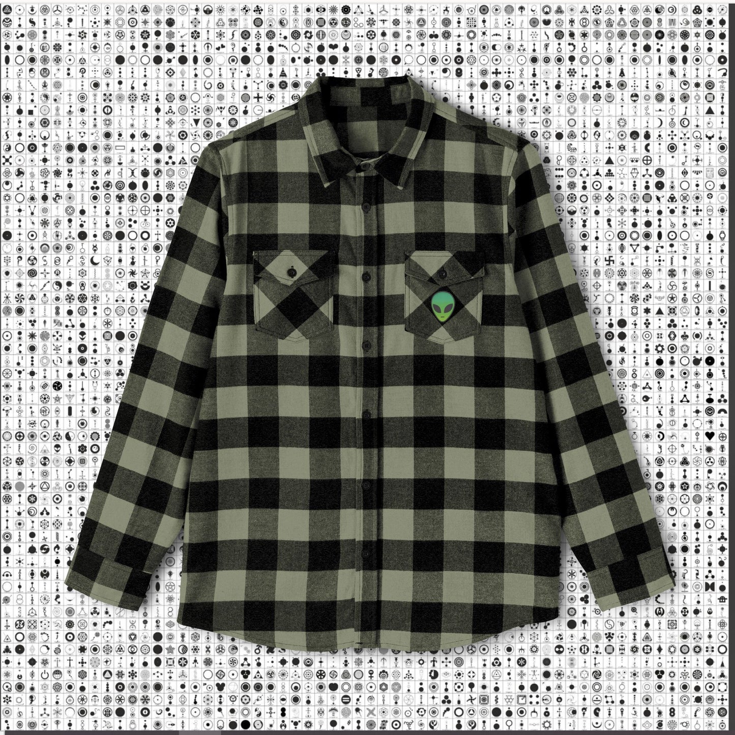 Cozy Alien Flannel Shirt - Unisex Black and Green Checkered Design, Perfect for Casual Wear, Gifts for Outdoorsy Friends, Halloween, [...]
