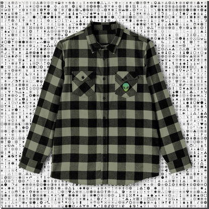 Cozy Alien Flannel Shirt - Unisex Black and Green Checkered Design, Perfect for Casual Wear, Gifts for Outdoorsy Friends, Halloween, [...]
