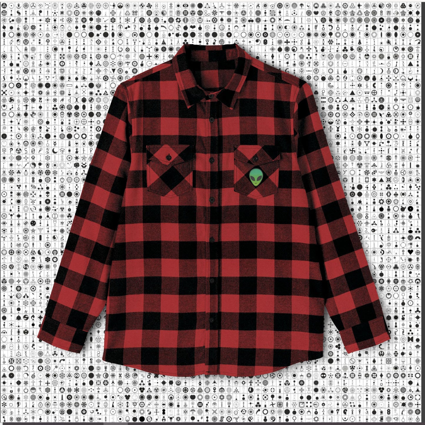 Cozy Alien Flannel Shirt - Unisex Black and Green Checkered Design, Perfect for Casual Wear, Gifts for Outdoorsy Friends, Halloween, [...]