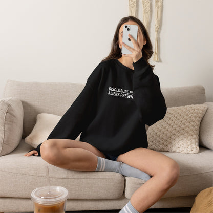 Disclosure: Pending. Aliens: Present. Embroidered Crewneck Sweatshirt