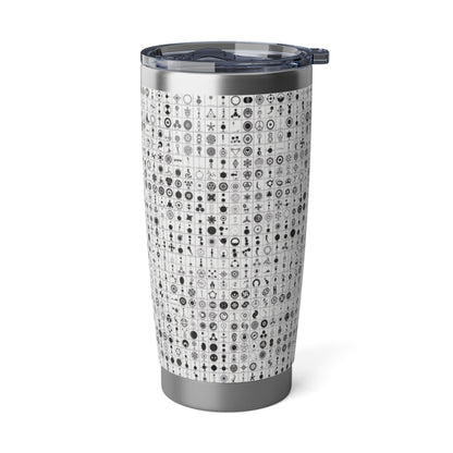 Crop Circles Vagabond 20oz Tumbler, Travel Mug, Stylish Drinkware, Adventure Companion, Unique Gift for Travelers, Modern Design