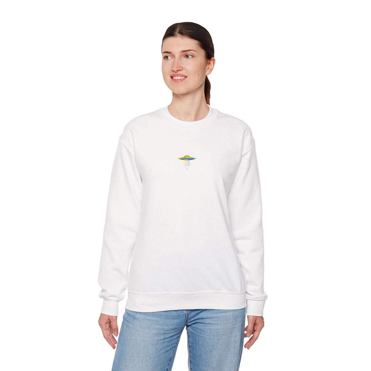 Colorful UFO Embroidered Sweatshirt from The Aliens Are Here